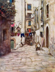 Una calle en Nápoles de Mortimer Ludington Menpes